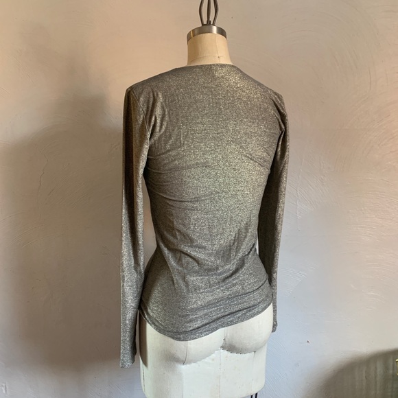 Only Hearts Gold Sparkle Long Sleeve Shirt Soft Layer Maximalist Helena Stuart - Picture 5 of 7